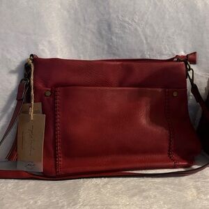 Chic Red Leather Crossbody Bag